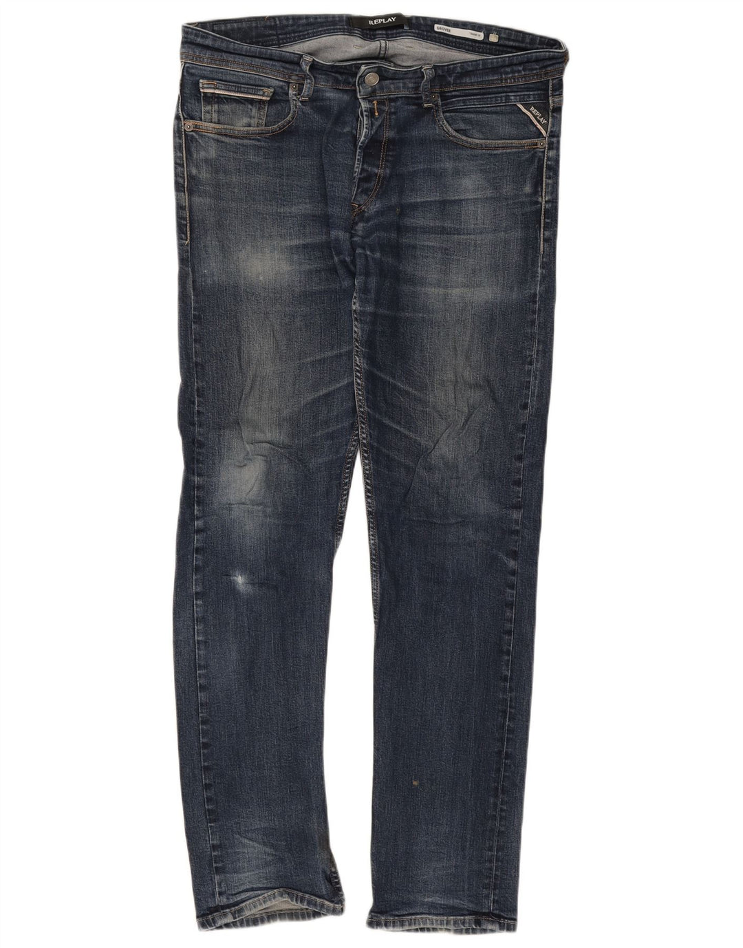 Replay Mens Grover Straight Jeans W34 L31 Blue