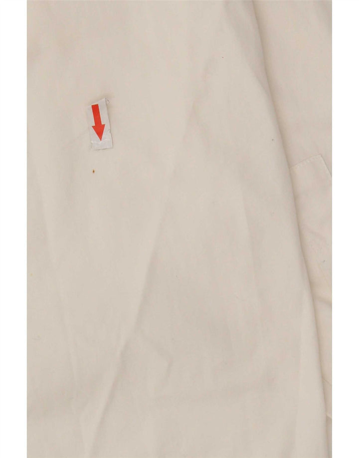 Camisa masculina vintage pequena de algodão branco