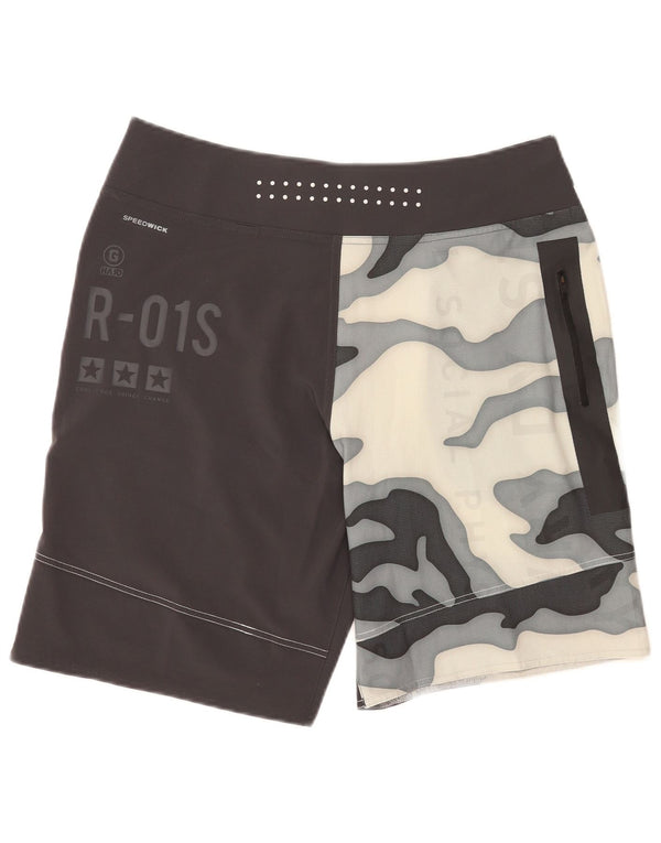 Reebok Mens Speedwick Graphic úszónadrág közepes fekete színű Colourblock