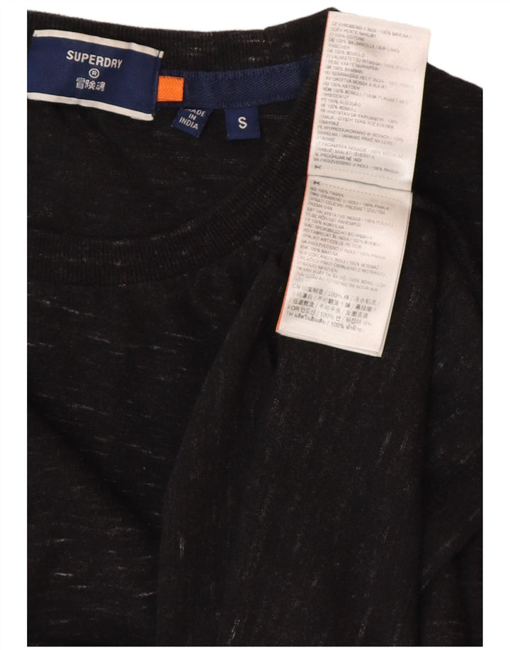 SUPERDRY Mens T-Shirt Top Small Grey Flecked Cotton