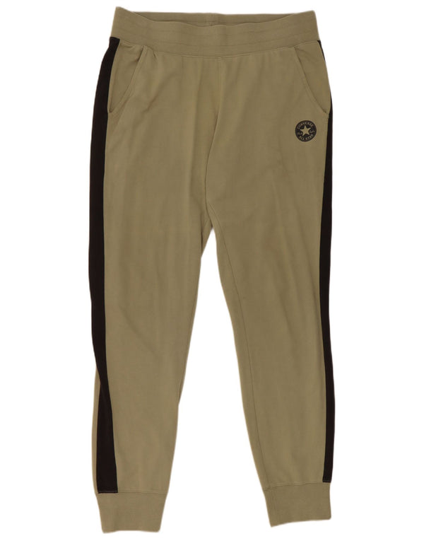 Converse Mens Tracksuit Trousers Joggers Large Khaki Colourblock Cotton