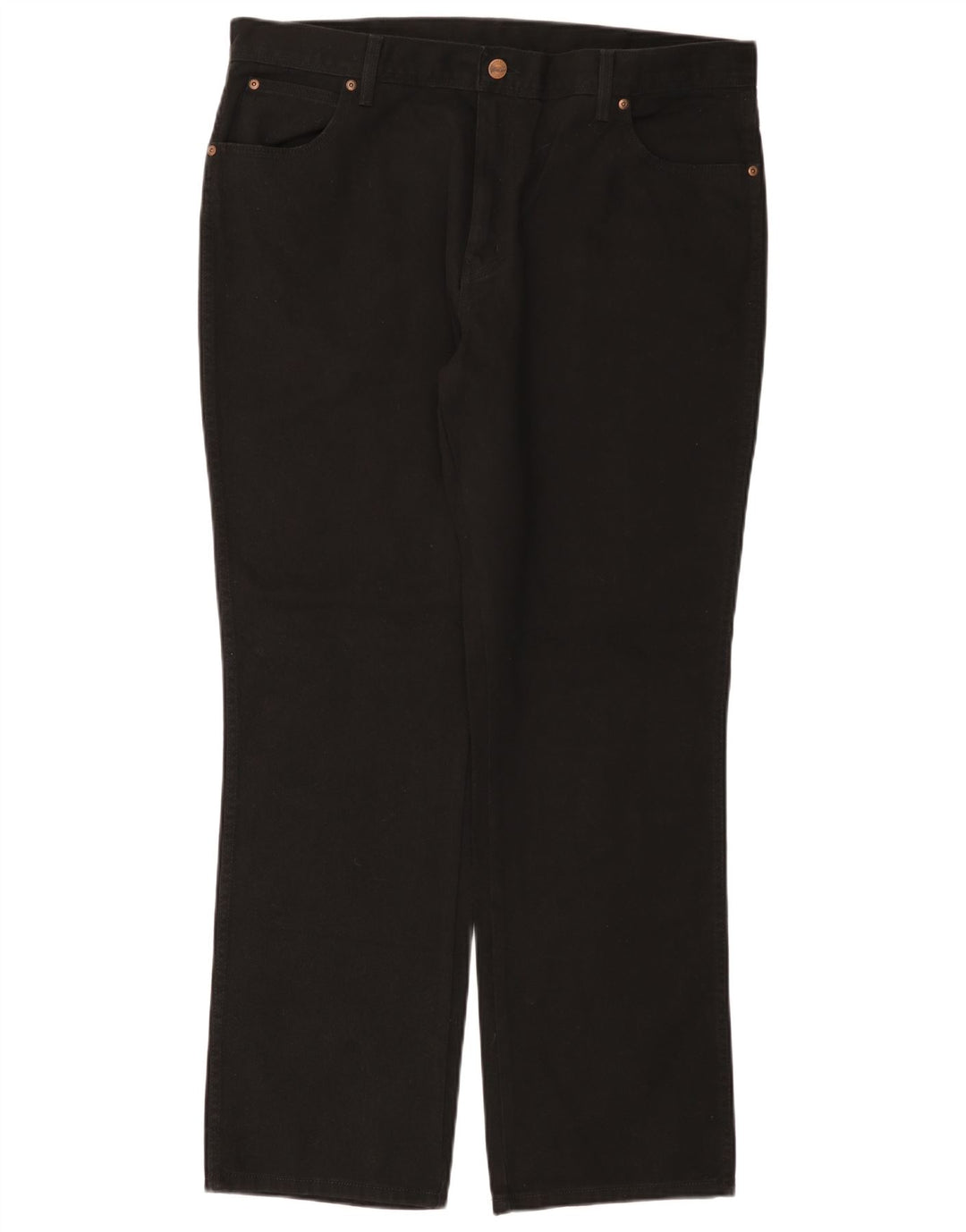 WRANGLER Womens Regular Fit Straight Jeans W40 L32 Black Cotton