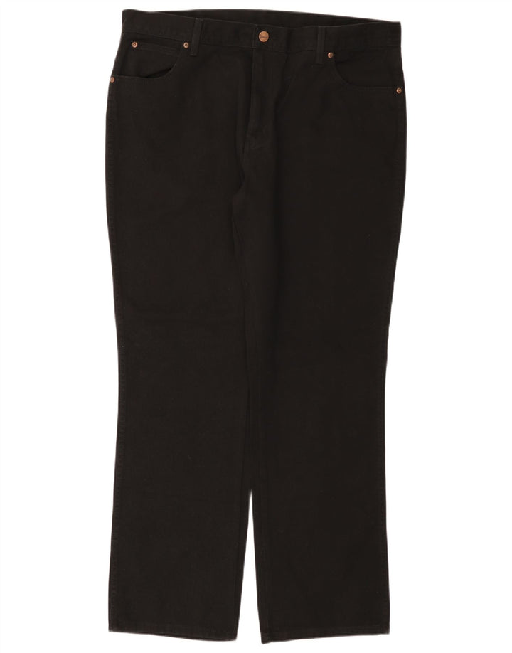 WRANGLER Womens Regular Fit Straight Jeans W40 L32 Black Cotton