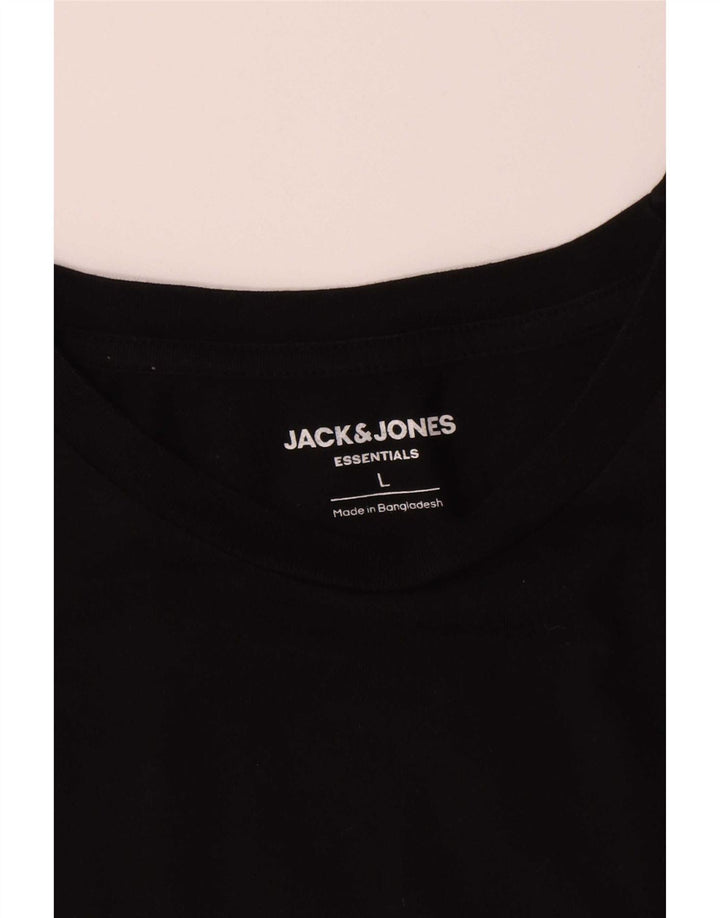 Jack & Jones Herre T-Shirt Top Stor Sort Bomuld