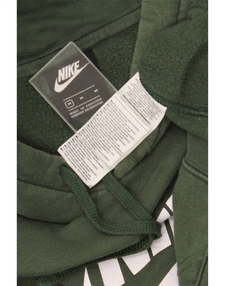 Nike Mens Graphic Hoodie Jumper Medium Green Cotton