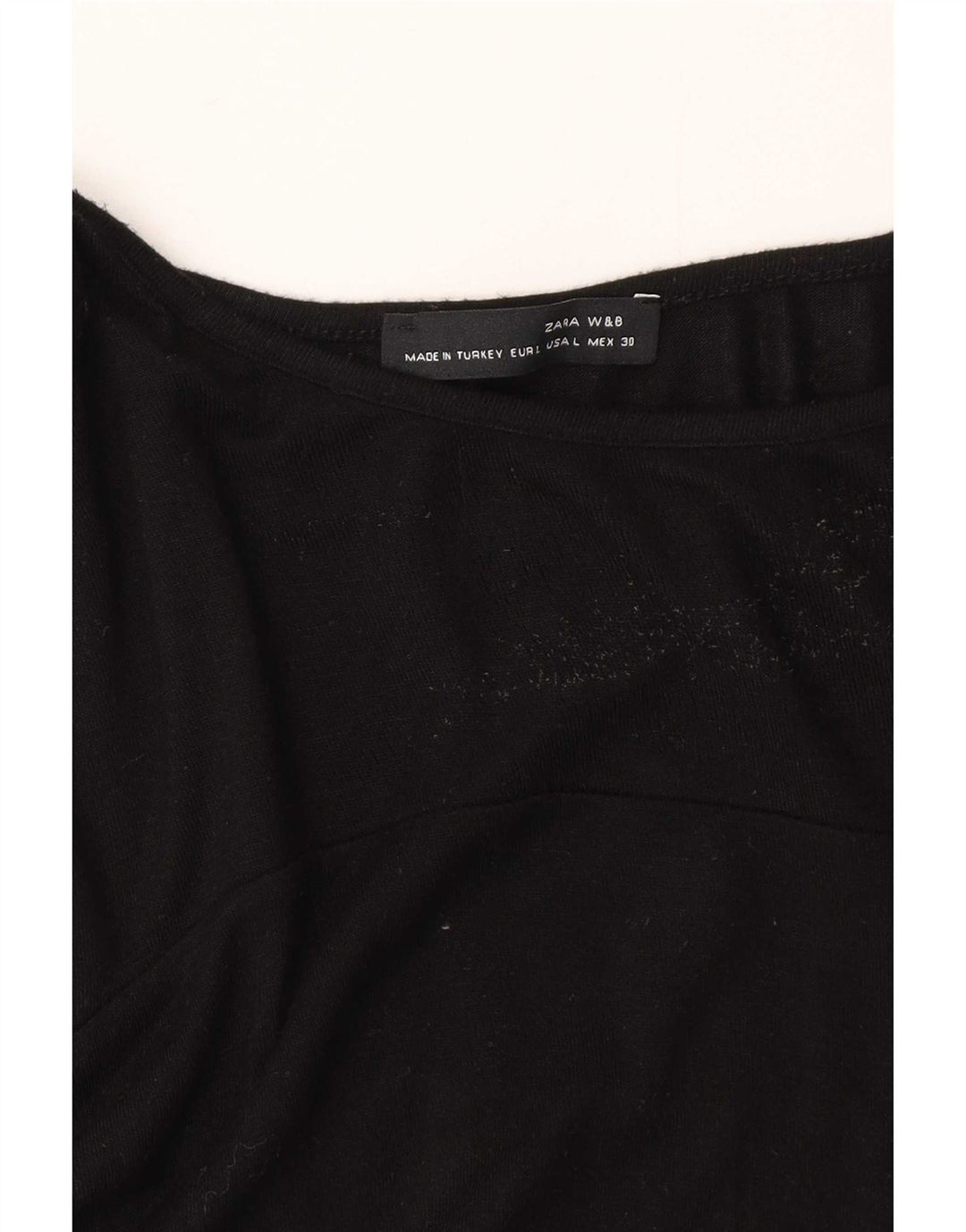 Zara Womens Long Sleeve Tunic Top UK 14 Large Black