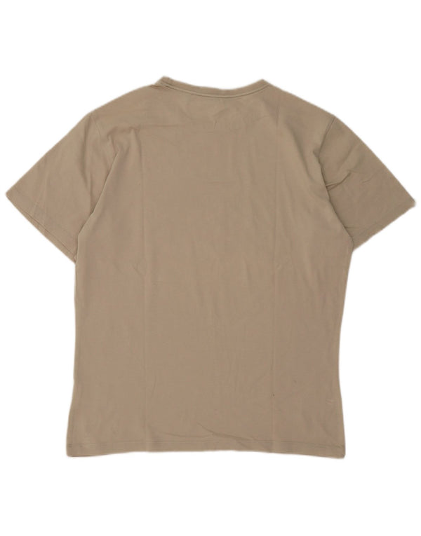 Jack Wolfskin Mens Graphic T-Shirt Top Medium Beige Cotton
