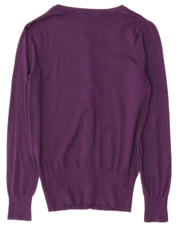 Marks & Spencer Womens Cardigan Sweater UK 8 Small Purple Viscose