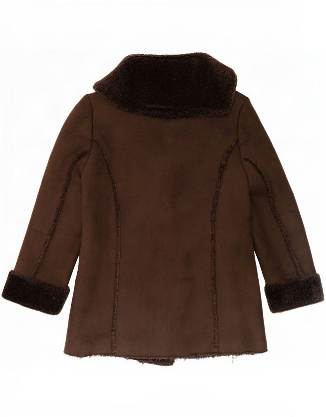 Dash ženska šerpa jakna s 2 gumba UK 14 Large Brown Polyester