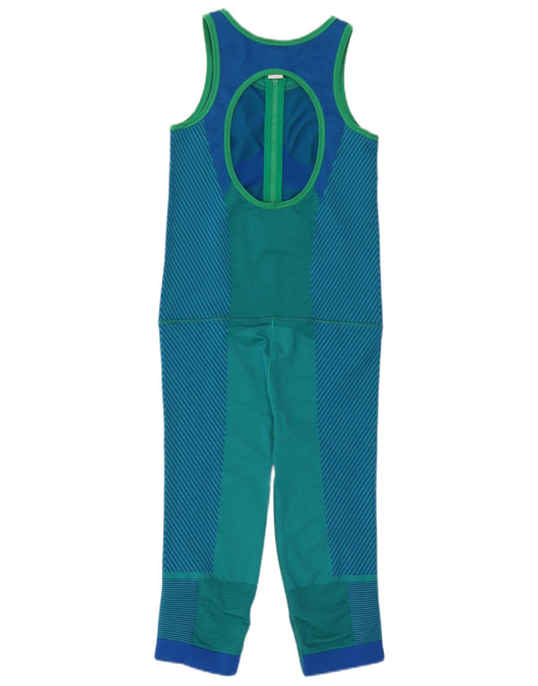 Adidas Womens Sleeveless Jumpsuit UK 8 Small Green Colourblock Nylon