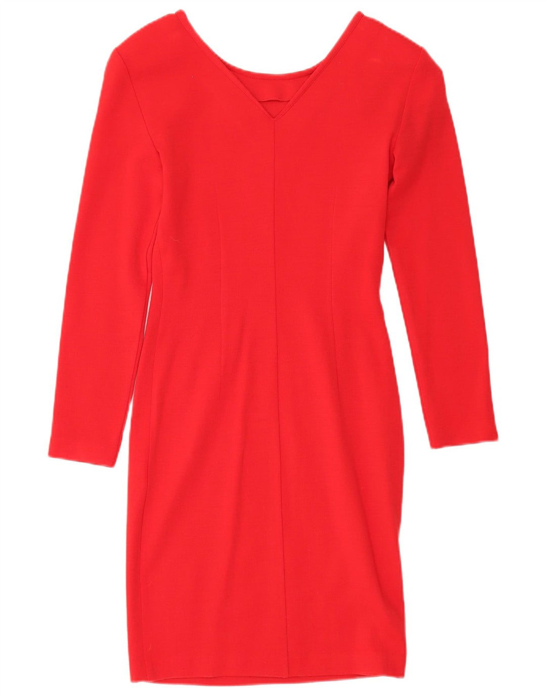 Chagall Womens Long Sleeve Shift Dress UK 12 Medium Red Acrylic