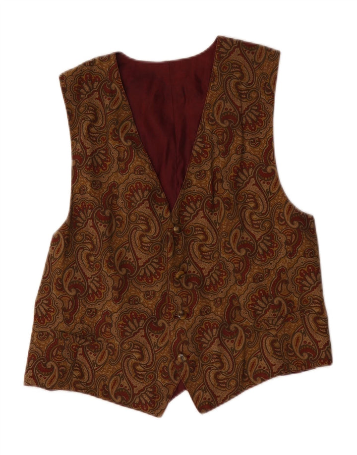 Chaleco vintage para hombre marrón medio Paisley