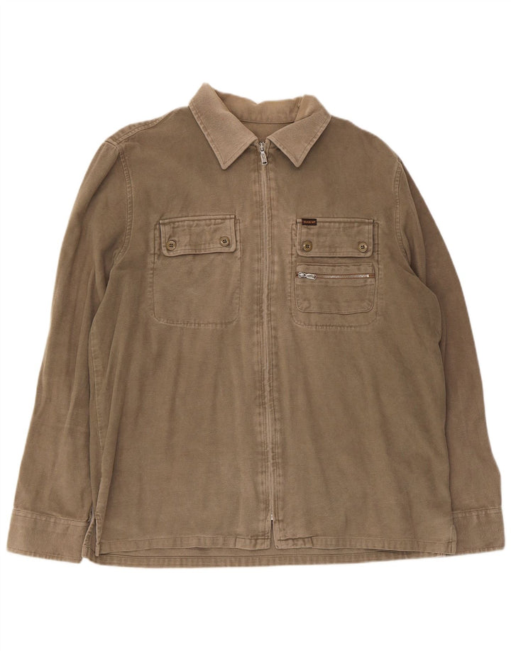 Gas Herren-Overshirt-Hemd, groß, Khaki