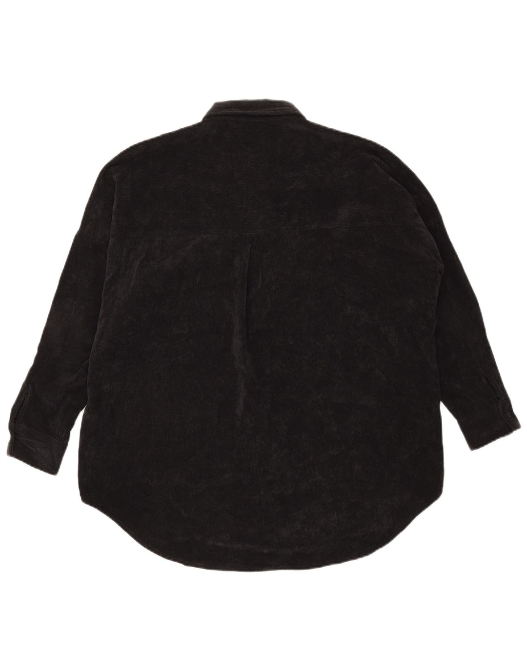 Zara Dame Oversized Corduroy Skjorte UK 6 XS Sort Polyester