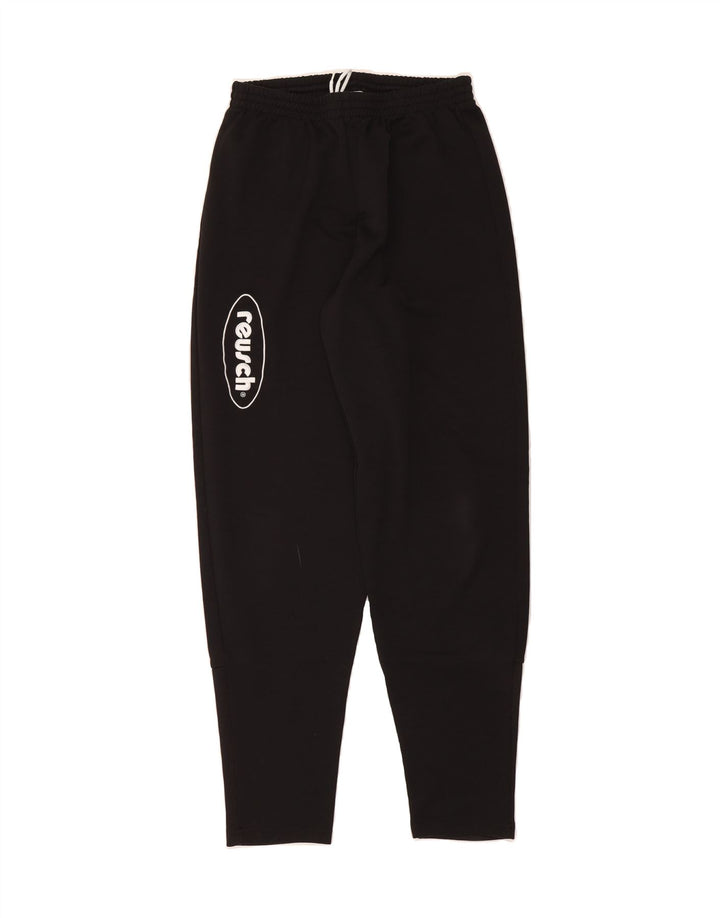 REUSCH Boys Graphic Tracksuit Trousers 13-14 Years Large Black Polyester Vintage Reusch and Second-Hand Reusch from Messina Hembry 