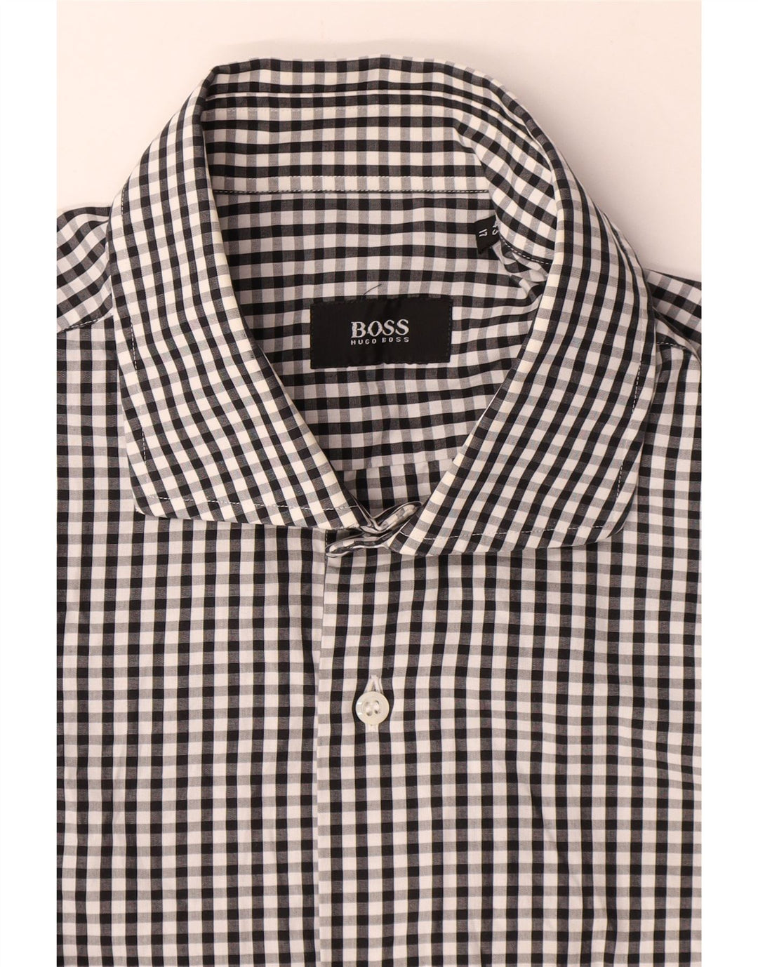 Hugo Boss Chemise Homme Taille 43 17 XL Coton Vichy Noir