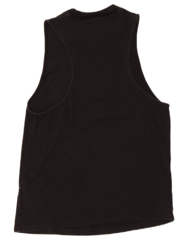 Adidas Damen Graphic Vest Top UK 8 Small Schwarz Baumwolle