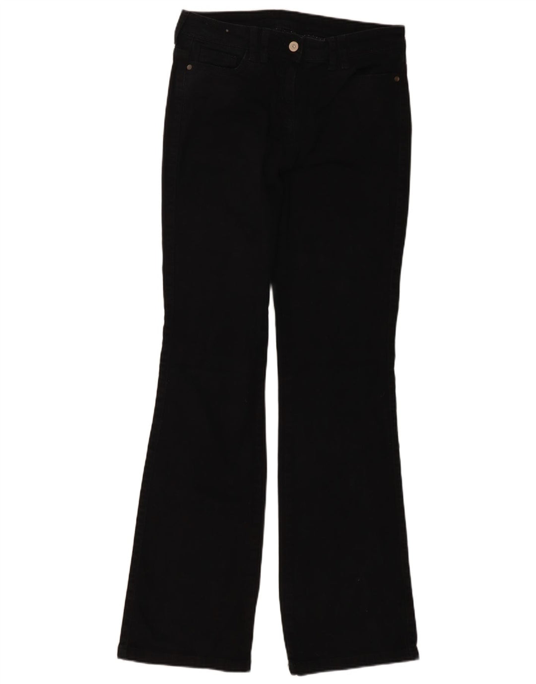 Marks & Spencer Womens Long Bootcut Jeans UK 10 Small W28 L33 Black Cotton