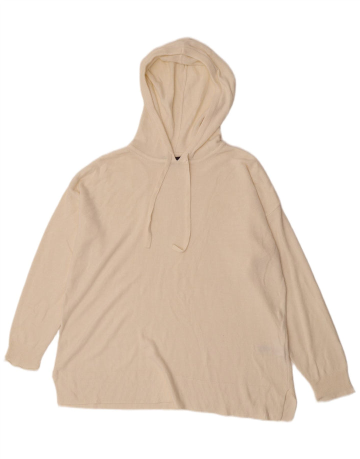 Marks & Spencer Womens Hooded Oversized Jumper Sweater UK 16 Large Beige
