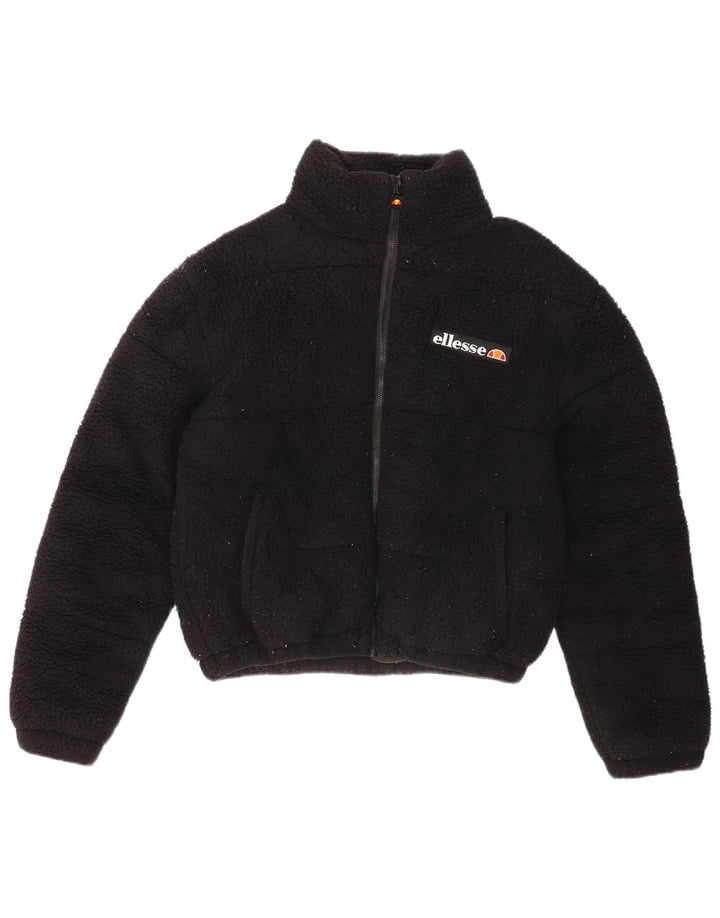 Ellesse Damen-Fleecejacke in Übergröße, UK 8, Größe S, Schwarz, Polyester
