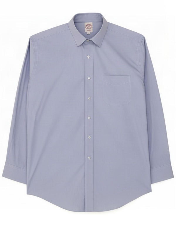Camicia da uomo dal taglio tradizionale Brooks Brothers taglia 16 grande in cotone blu