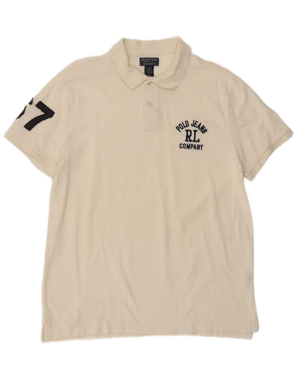 Polo Ralph Lauren Mens Graphic Shirt Large Off White Cotton