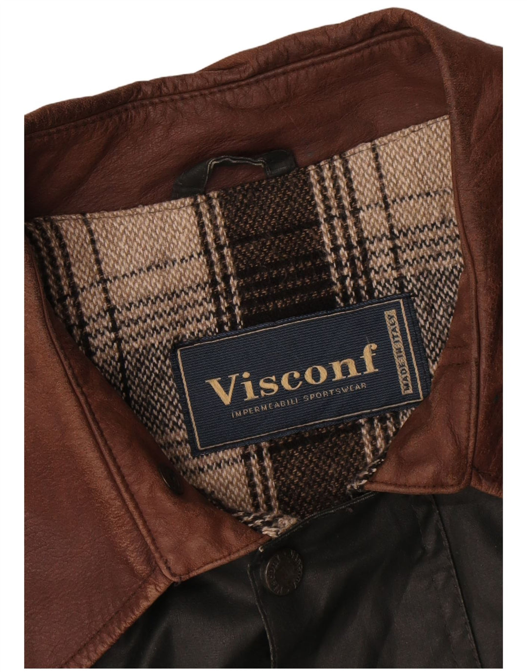 Visconf Mens Waxed Cotton Jacket IT 52 XL Green Cotton