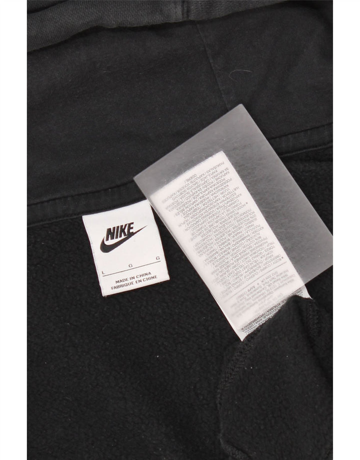 Nike Mens Zip Hoodie Sweater Large Black Cotton