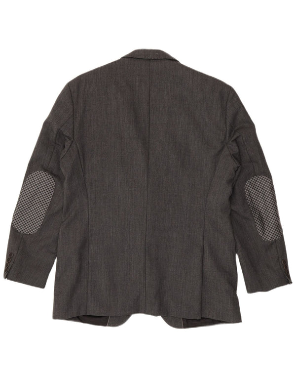 Blazer pentru bărbați Hugo Boss cu 2 nasturi EU 52 XL Lână virgină gri