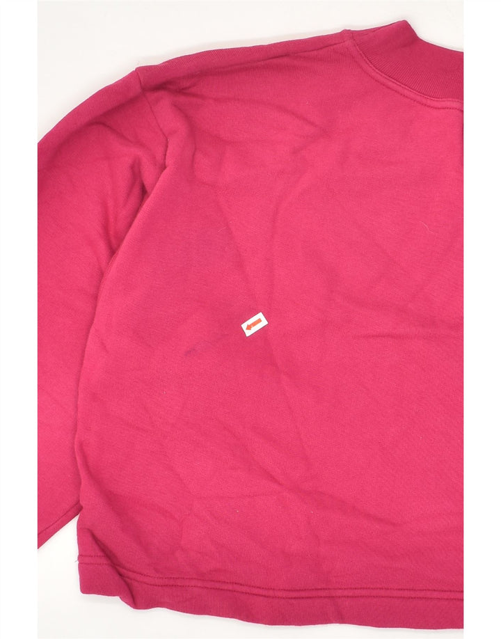 BENETTON Womens Crop Sweatshirt Jumper UK 14 Medium Pink Cotton | Vintage Benetton | Thrift | Second-Hand Benetton | Used Clothing | Messina Hembry 