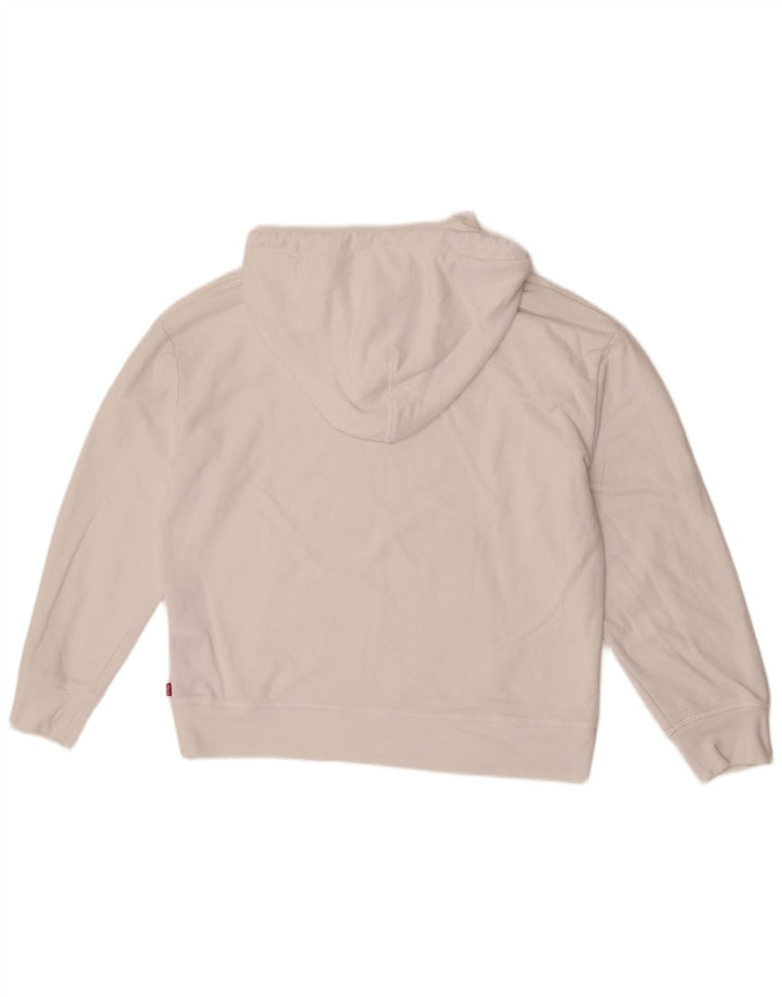 Levi's Womens Oversized Hoodie Jumper UK 14 Medium White Cotton