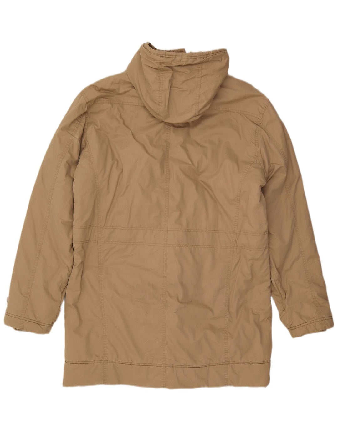 Wrangler Mens Hooded Parka Jacket UK 44 2XL Beige Polyamide