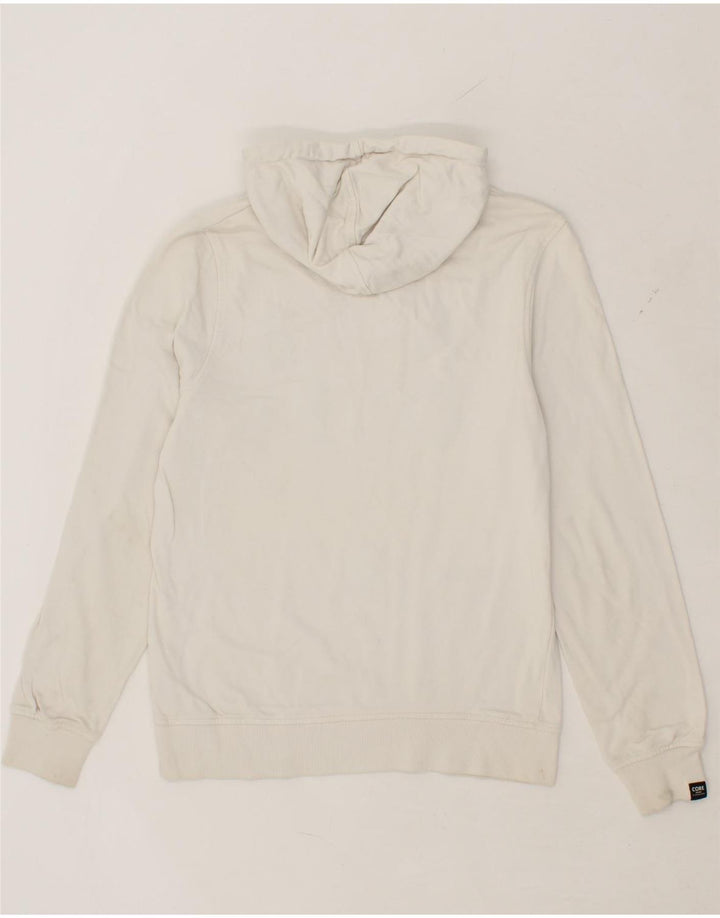 JACK & JONES Mens Graphic Hoodie Jumper Medium White Cotton Vintage Jack & Jones and Second-Hand Jack & Jones from Messina Hembry 
