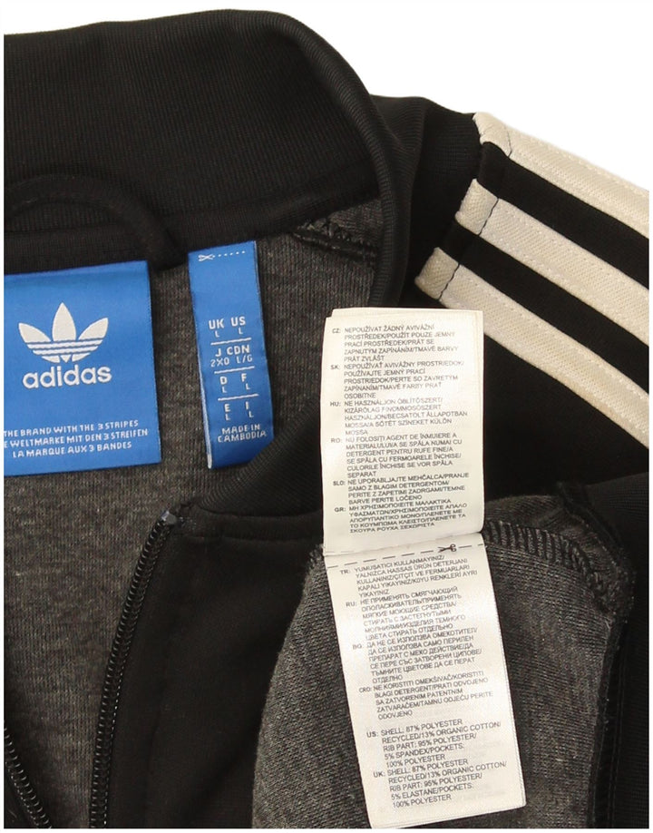 Giacca da ginnastica da uomo Adidas Large nera in poliestere