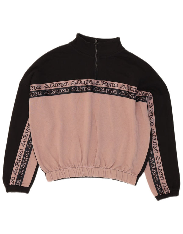 Kappa moletom feminino oversized gráfico jumper UK 10 pequeno preto