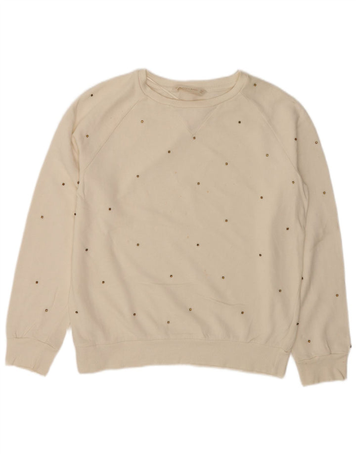 Zara Womens Sweatshirt Jumper UK 10 Small White Cotton