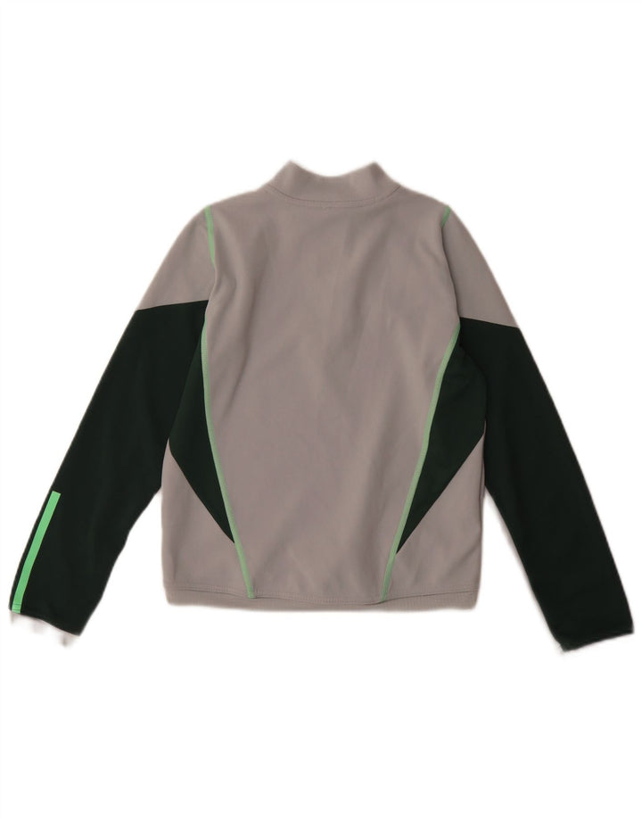 ADIDAS Boys Aeroready Pullover Tracksuit Top 9-10 Years Grey Colourblock