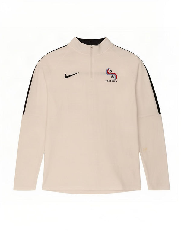 Nike Haut de survêtement à col zippé graphique pour hommes, grand color block blanc