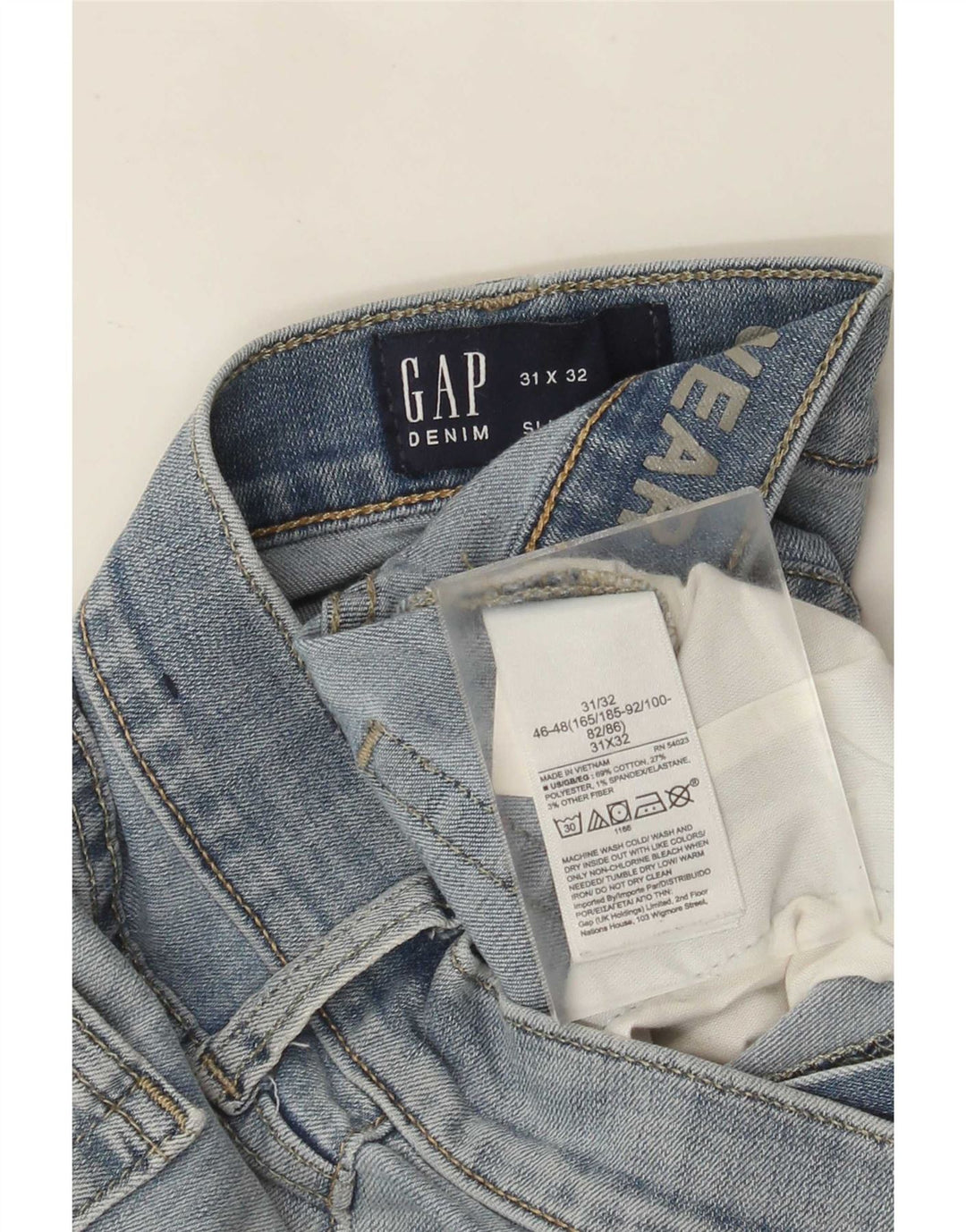Gap Mens Slim Jeans W31 L32 Blue Cotton