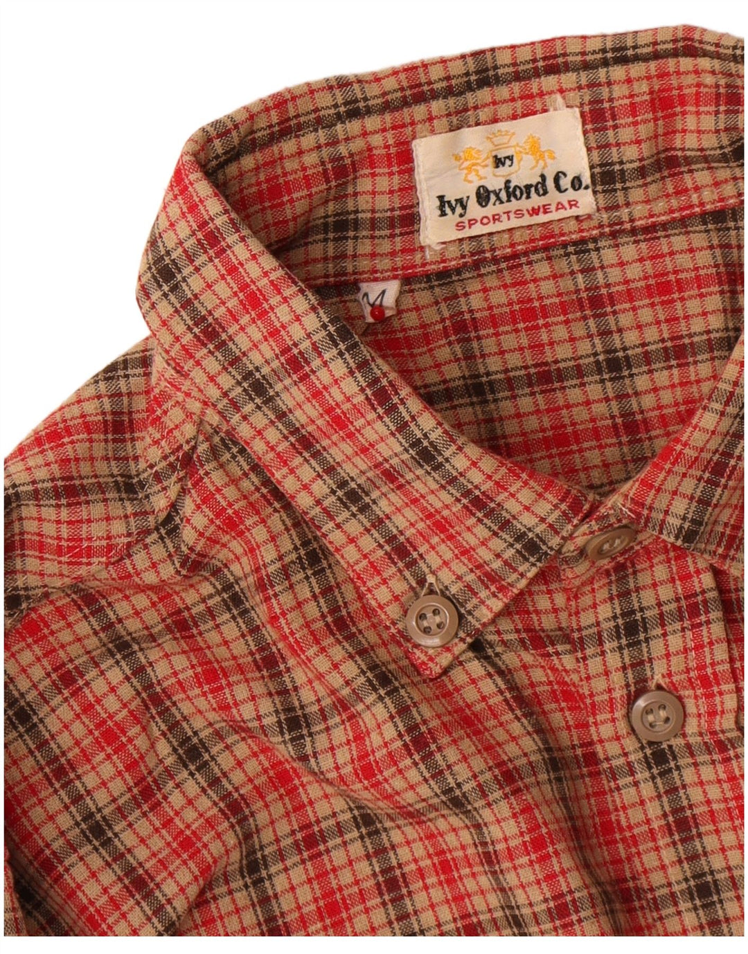 Ivy Oxford herre flannelskjorte medium rød ternet
