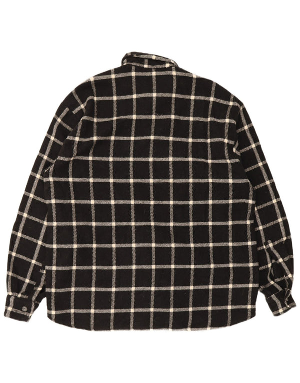 chemise en flanelle vintage pour hommes grand chèque noir