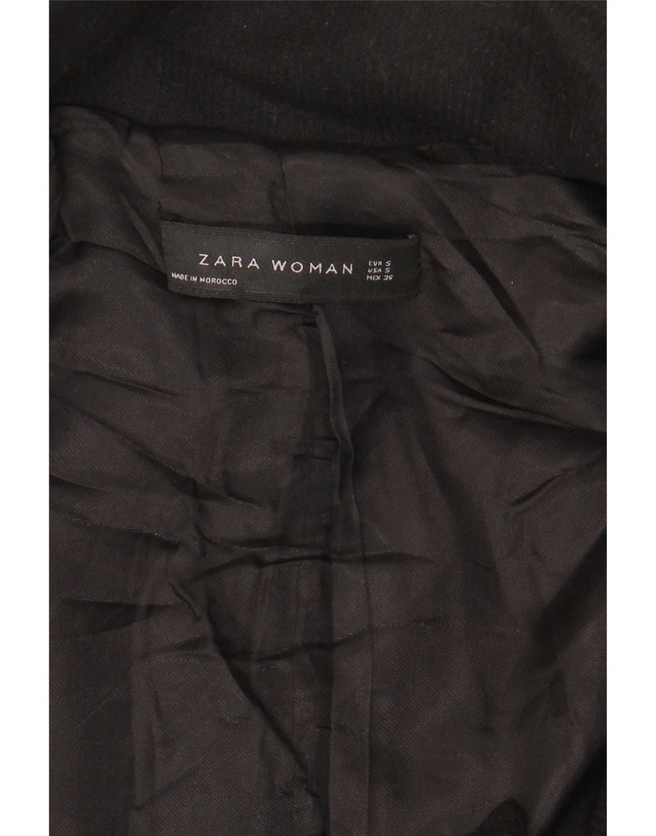 Zara Damen Mantel UK 10 Small Schwarz