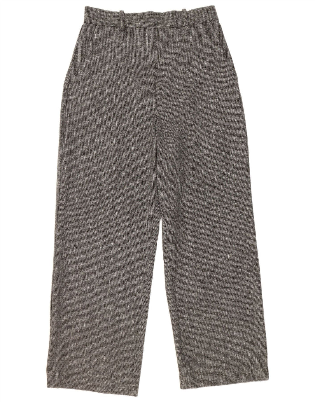 Zara Womens High Waist Wide Leg Casual Trousers Medium Grey Polyester