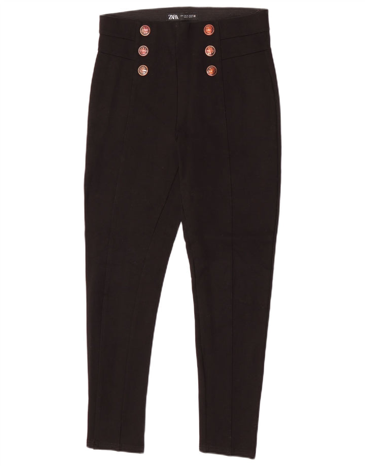 Zara Womens Slim Casual Trousers Medium W28 L25 Black
