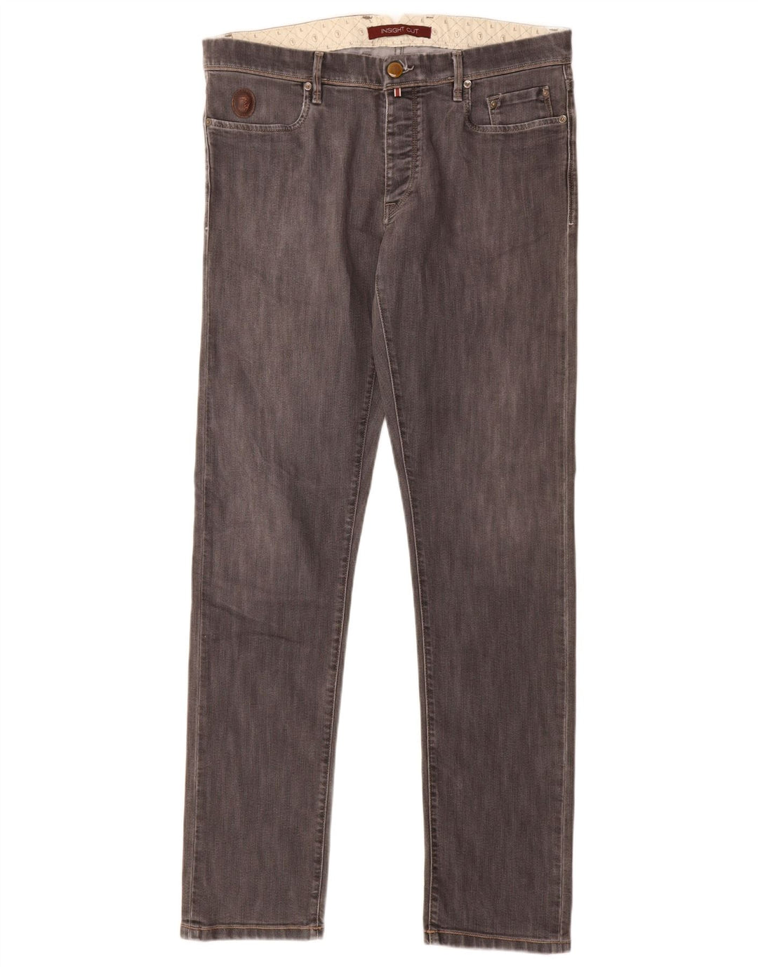 Trussardi Mens Slim Jeans W33 L34 Grey Cotton