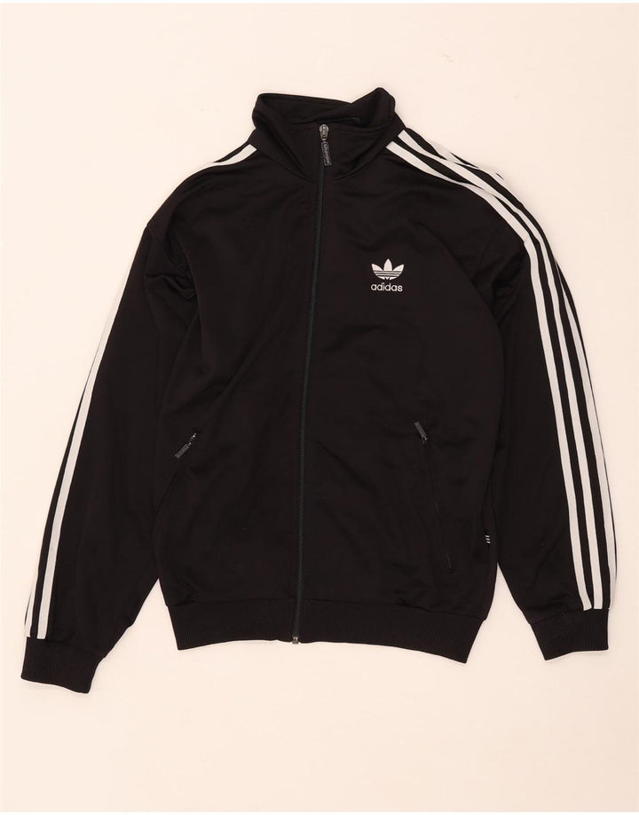 Adidas Boys tréningruha felső kabát 13-14 év fekete poliészter