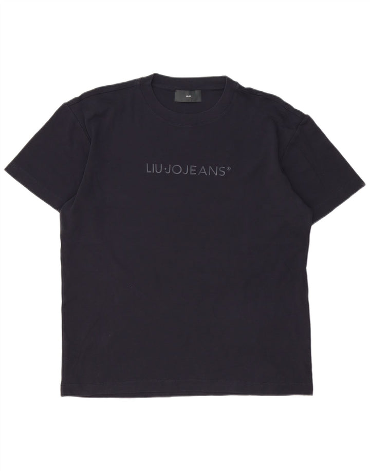 Liu Jo Mens Graphic T-Shirt Top Medium Navy Blue