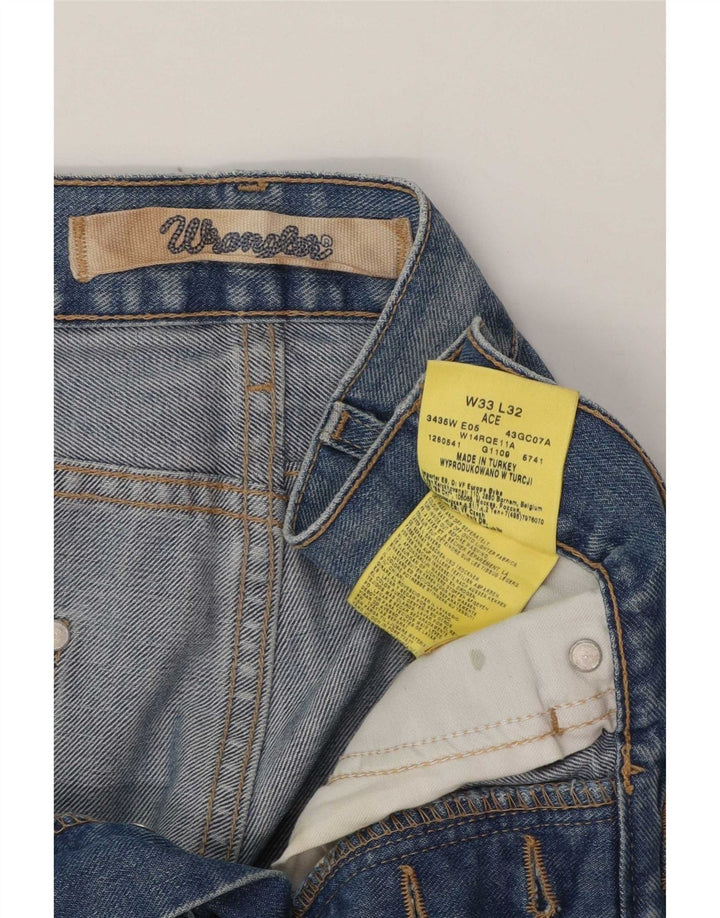 Wrangler Mens Ace Straight Jeans W33 L29 Blue Cotton