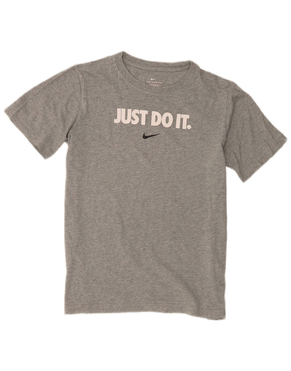 Nike Boys Standard Fit Grafisk T-Shirt Top 13-14 år XL Grå Flecked