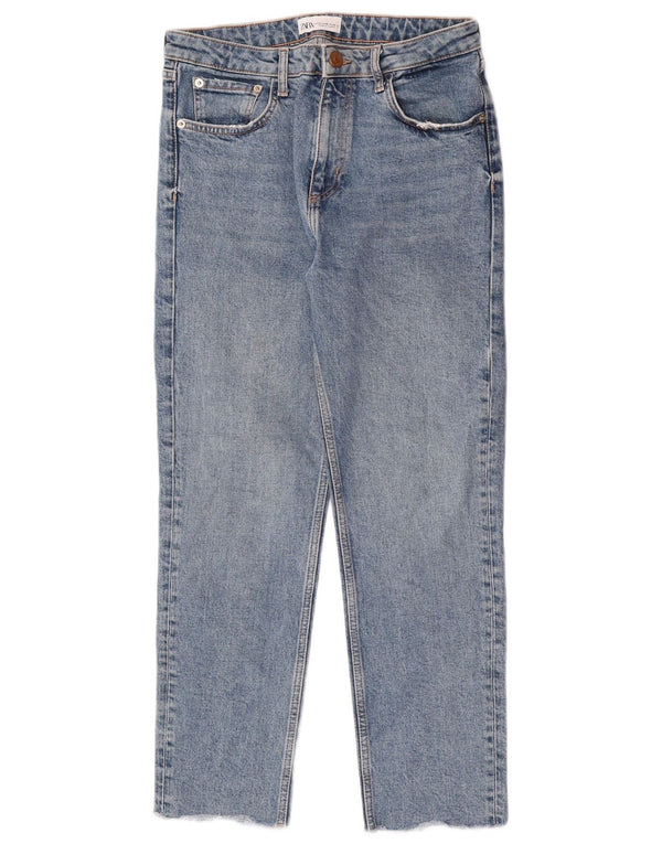 Zara Womens Crop High Waist Jeans EU 40 Medium W30 L26 Blue Cotton